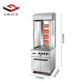 4 Burner Standing Single Vertical Doner Machine with Cabinet Shawarma Machine Gas with Wheels